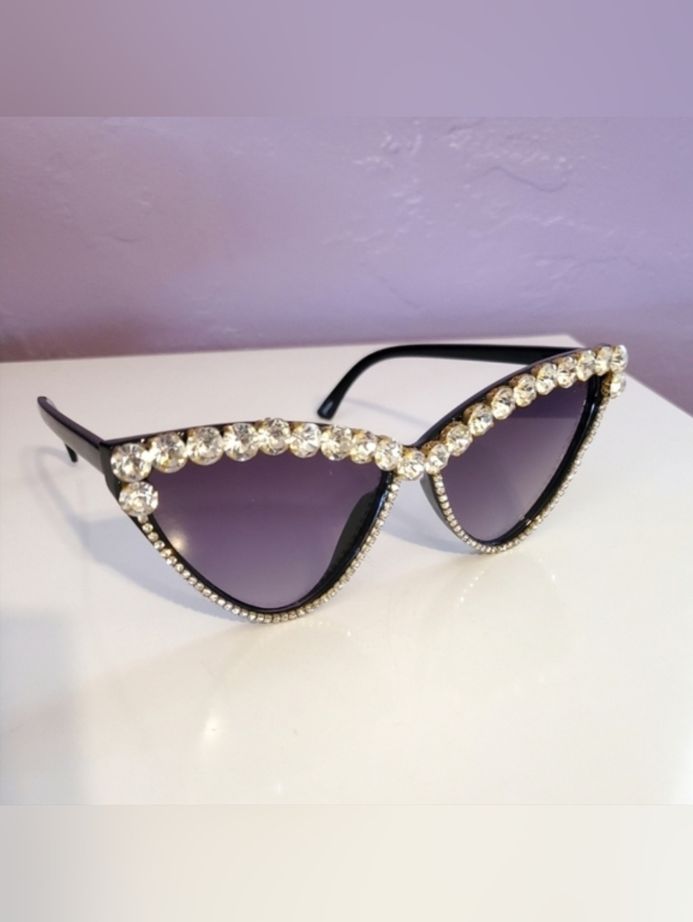 Cat Eye Sunglasses with Rhinestones